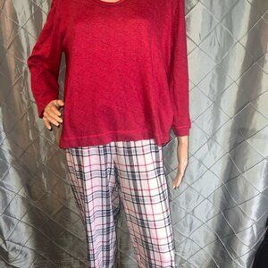 ND Intimates Pajamas Set Sz. XL Red to pith Plaid‎ Bottoms
